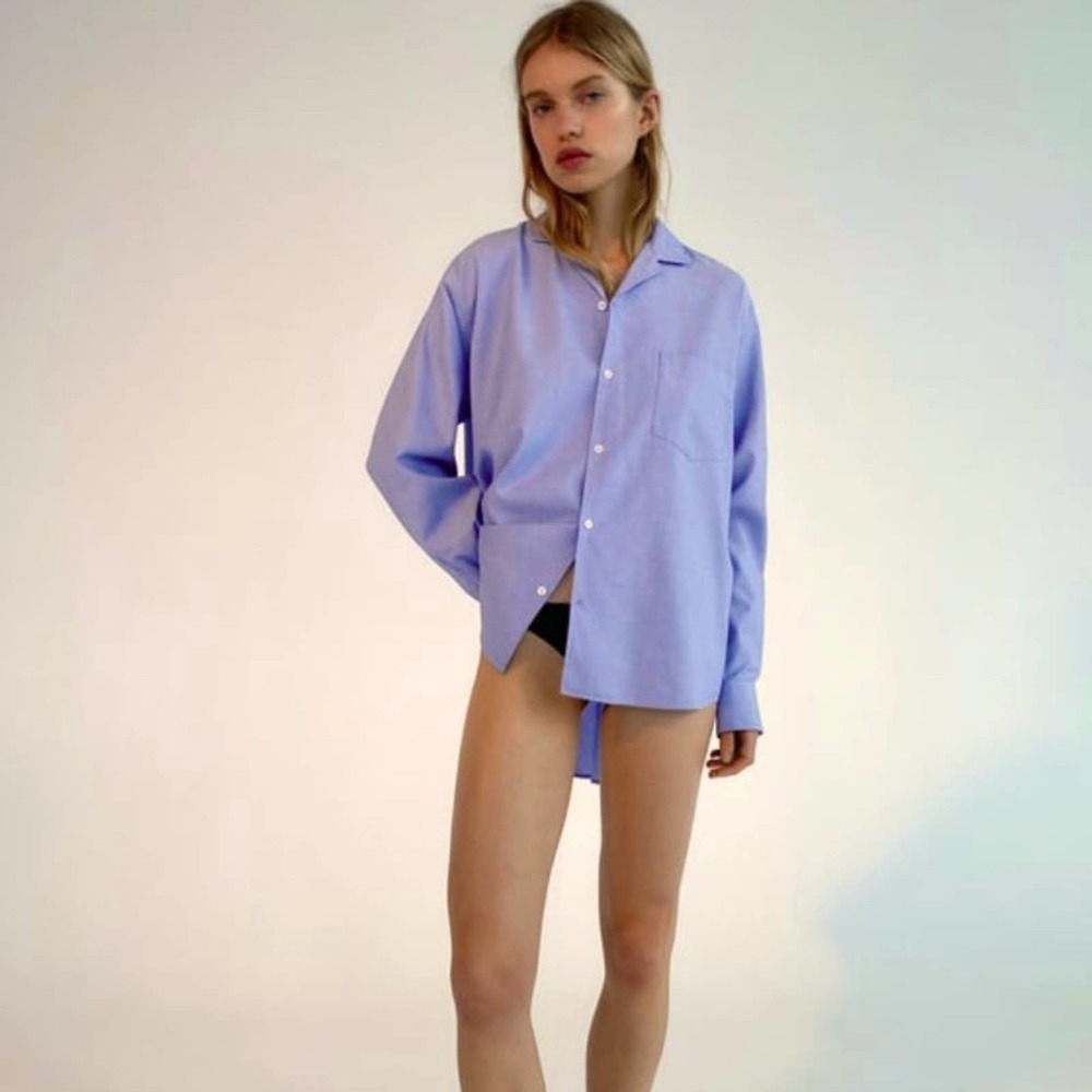 NWT Zara minimalist pinstripe button down